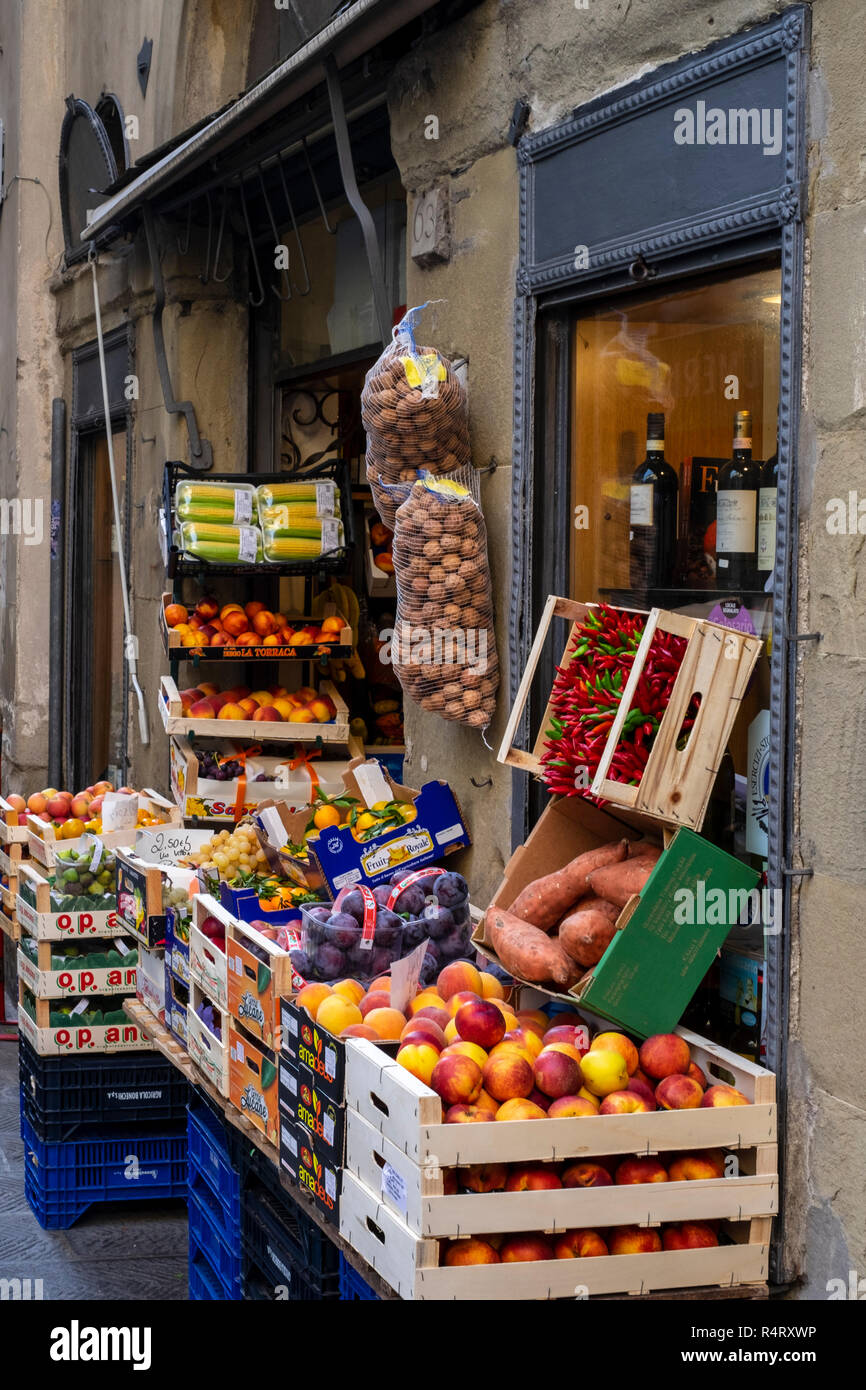 Alimentary or grocery in Florence, Italy. Stock Photo
