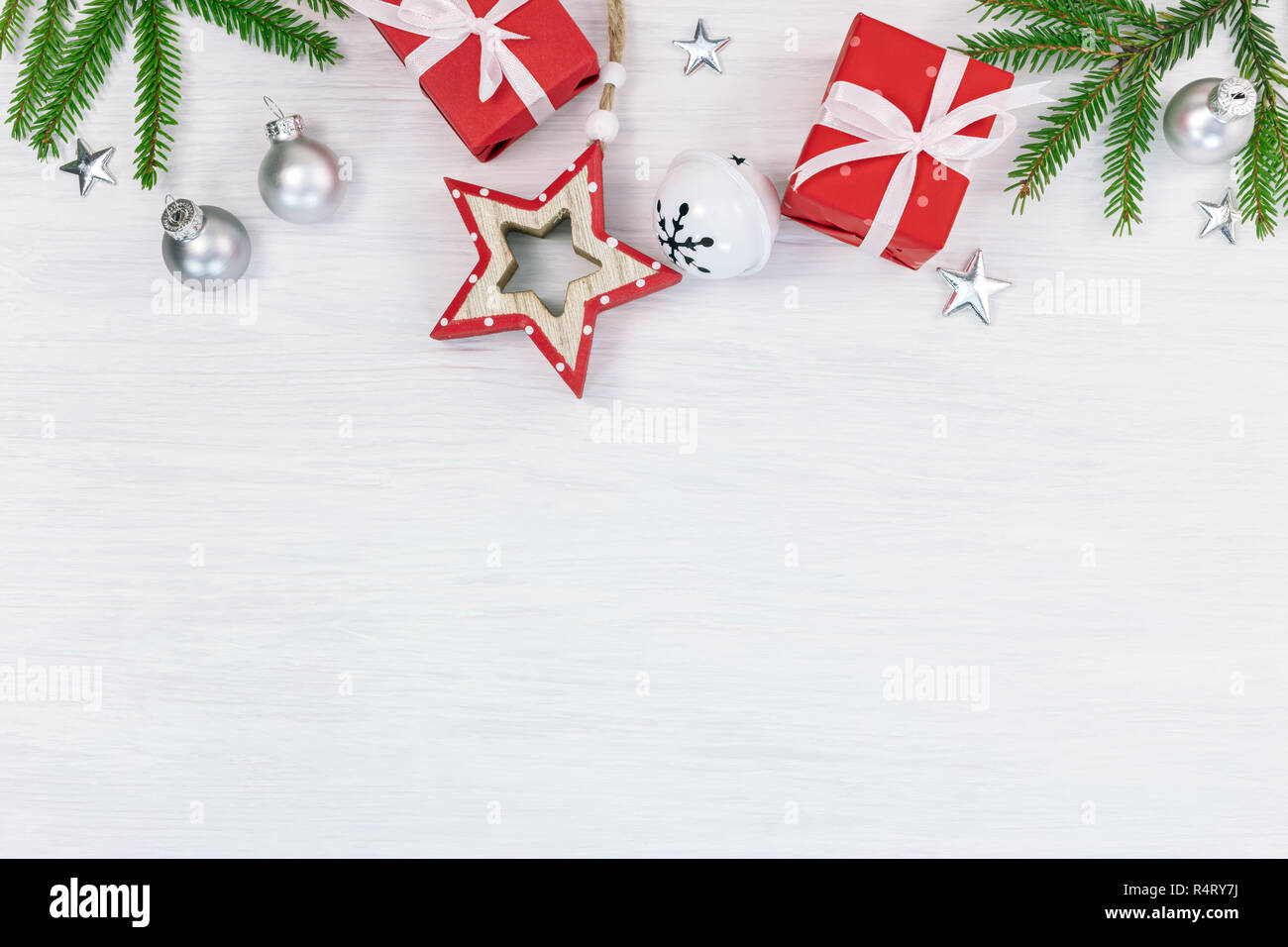 Christmas Background With Fir Tree Branches Christmas Balls And