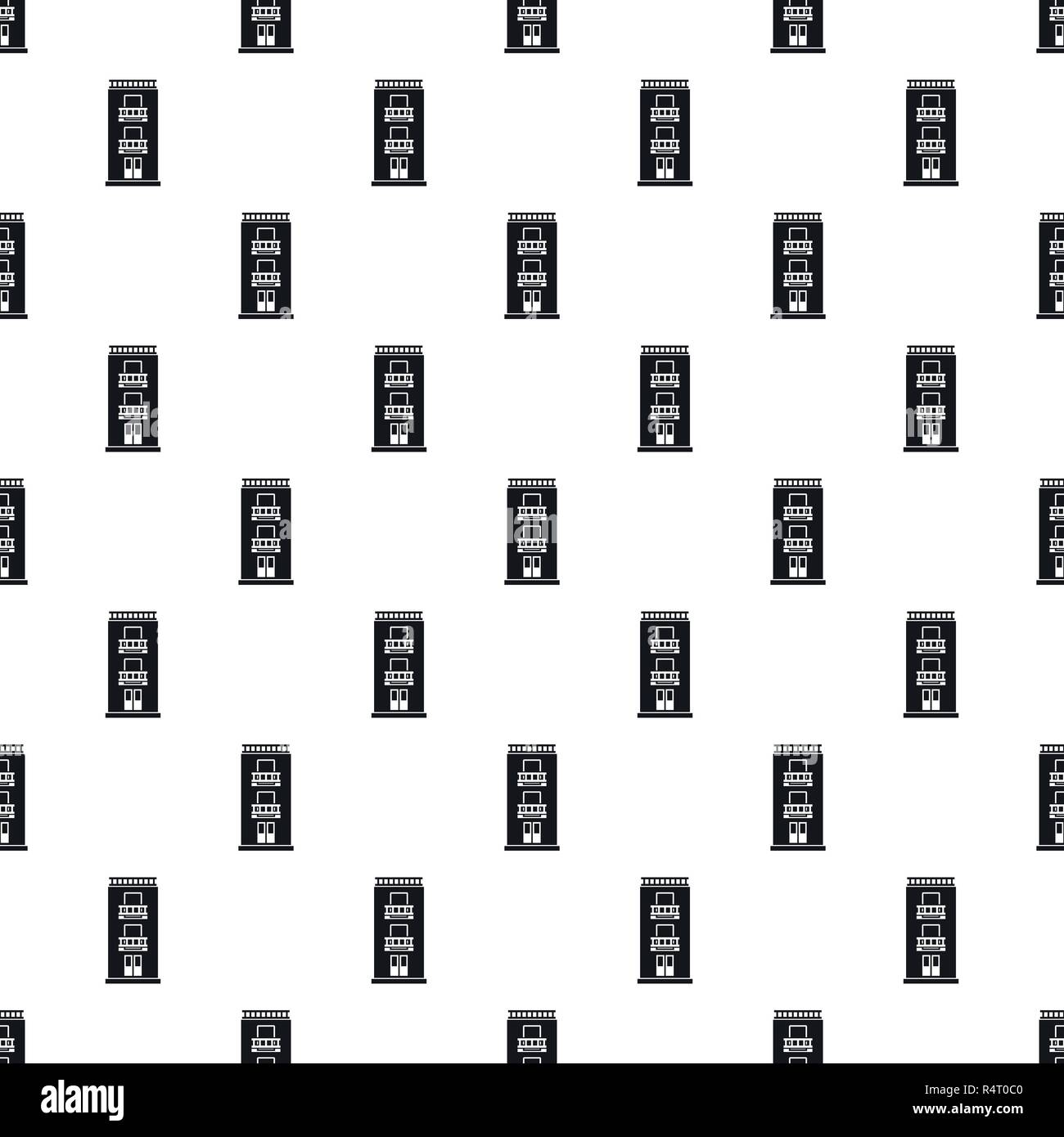 Two floor house pattern seamless vector repeat geometric for any web design Stock Vector