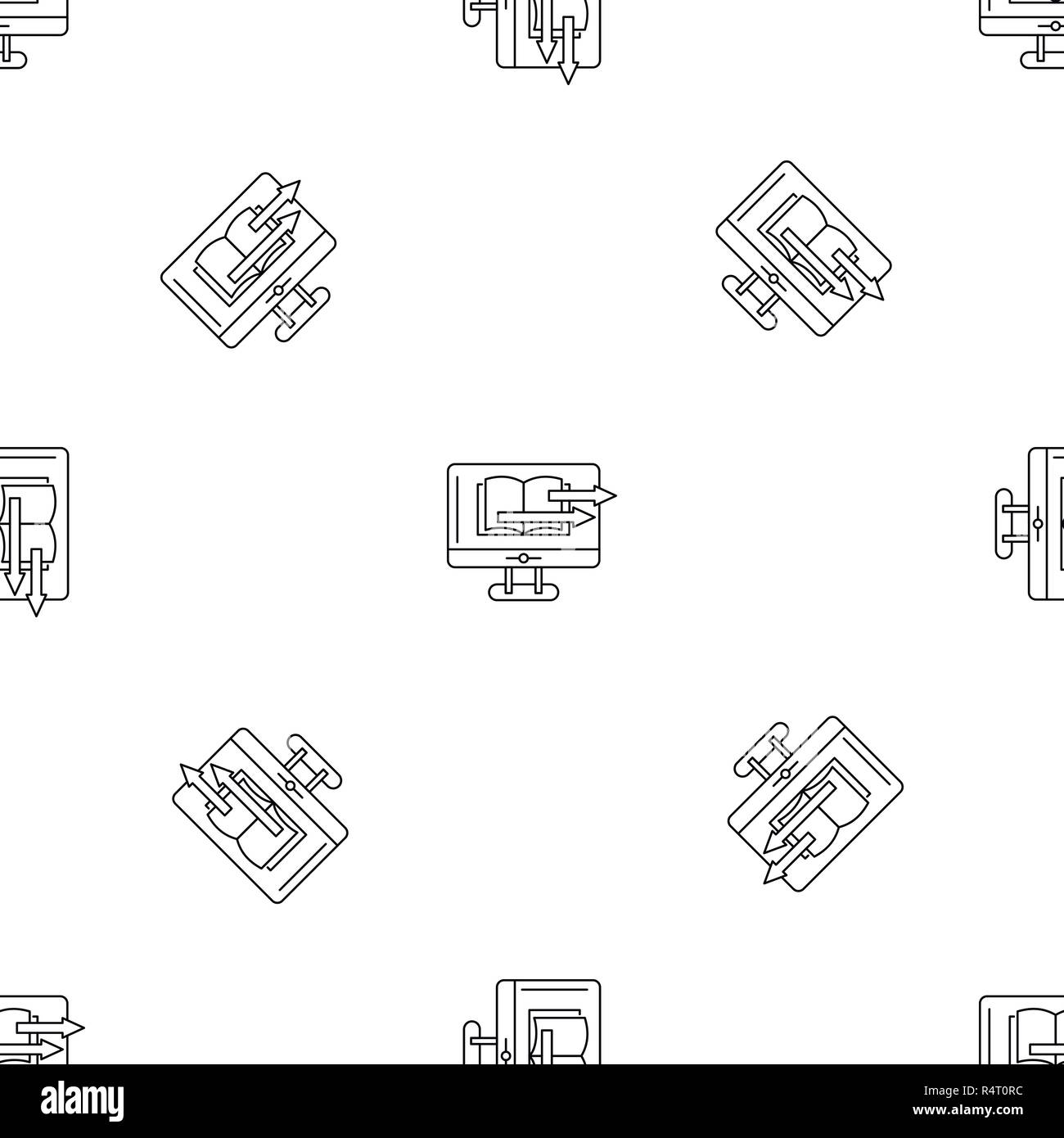 Web book transfer pattern seamless vector repeat geometric for any web design Stock Vector
