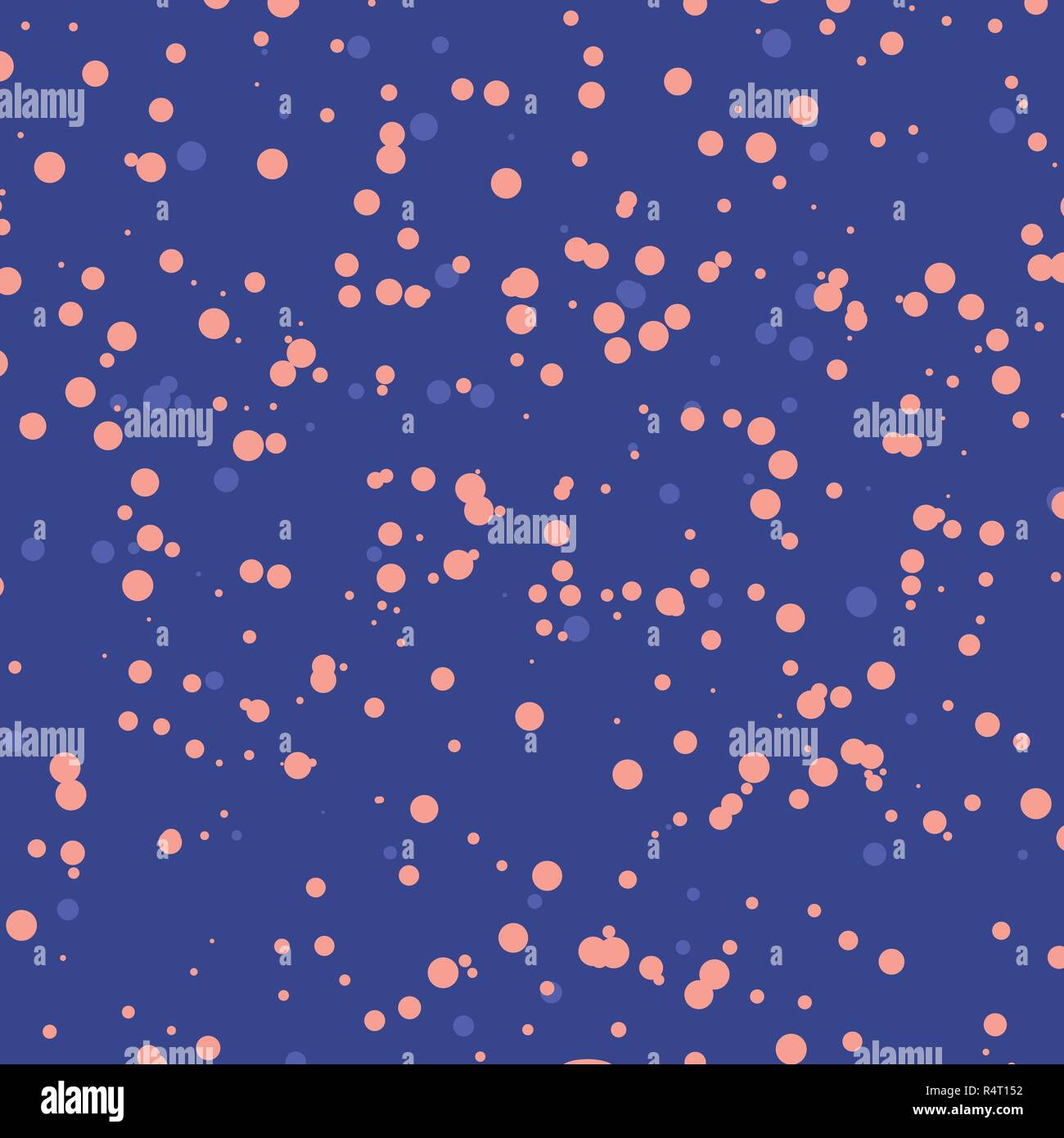 Abstract pattern with speckles pink color on blue background. Drops of paint, small drops. Vector illustration Stock Vector