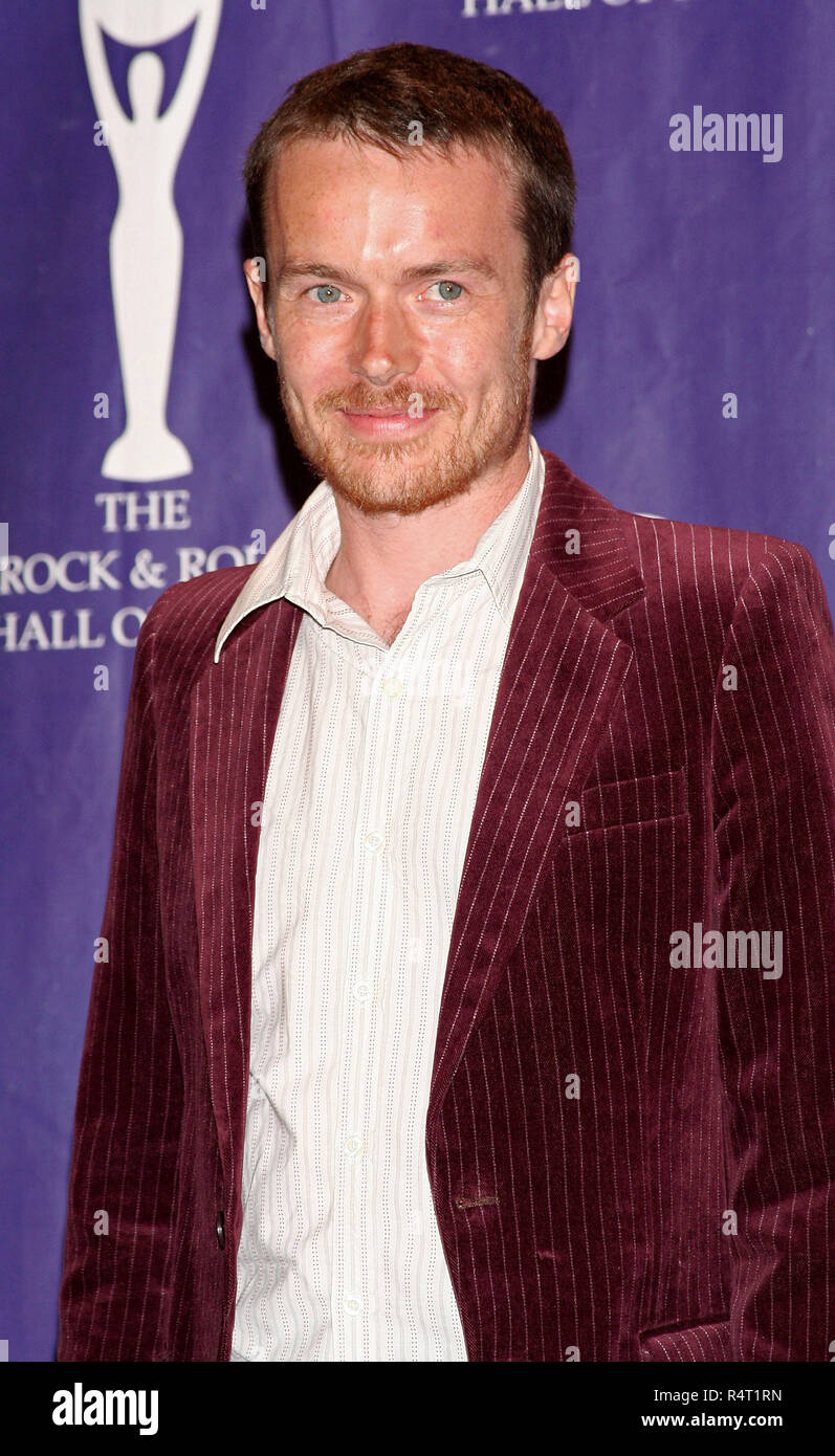 NEW YORK Ð March 10: Musician Damien Rice poses in the press room at The 2008 Rock N' Roll Hall of Fame Induction Ceremony at The Waldorf=Astoria Hotel in New York City.  (Photo by Steve Mack/S.D. Mack Pictures). Stock Photo