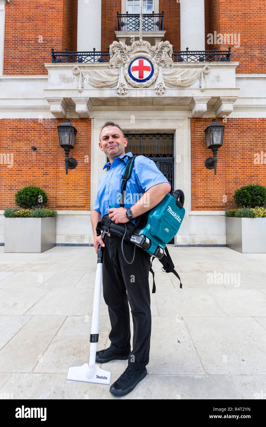 Makita portable Back-pack vacuum Cleaner Stock Photo