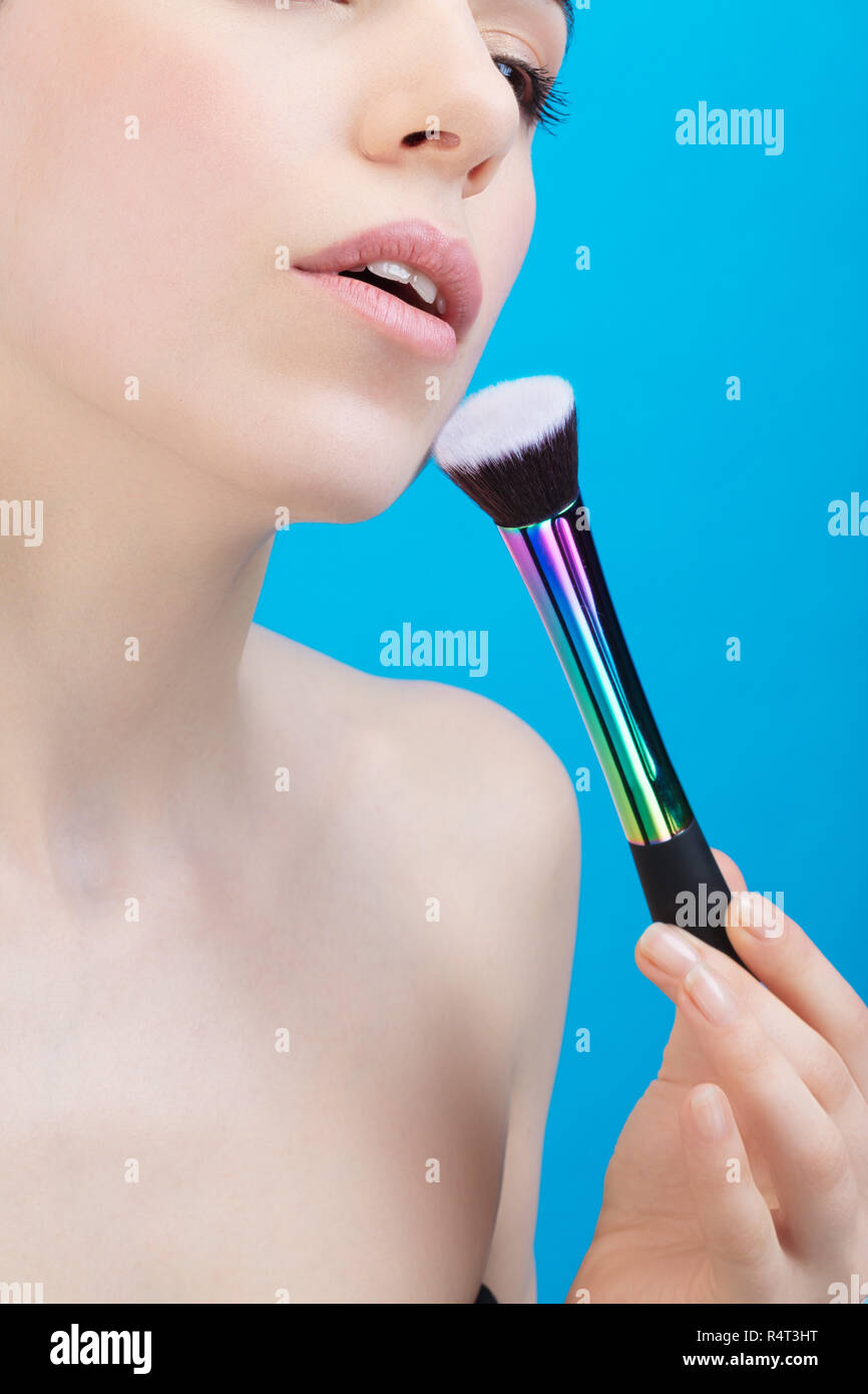 Brush woman white apply hi-res stock photography and images - Alamy