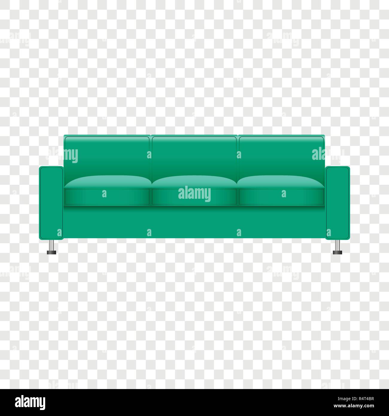 Mint color sofa mockup. Realistic illustration of mint color sofa