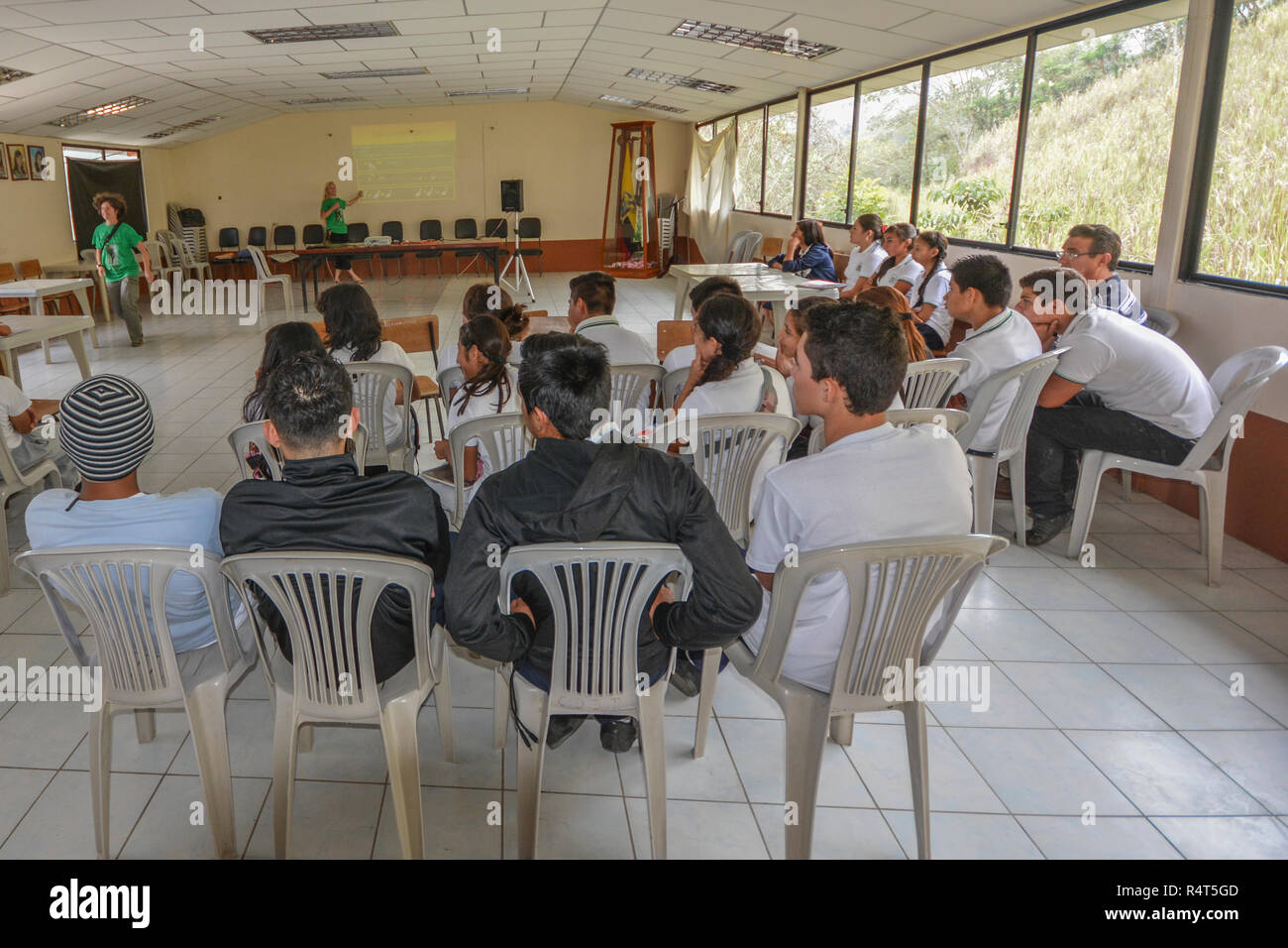 A small Ecuadorian school in the El Oro Province of Ecuador. Stock Photo