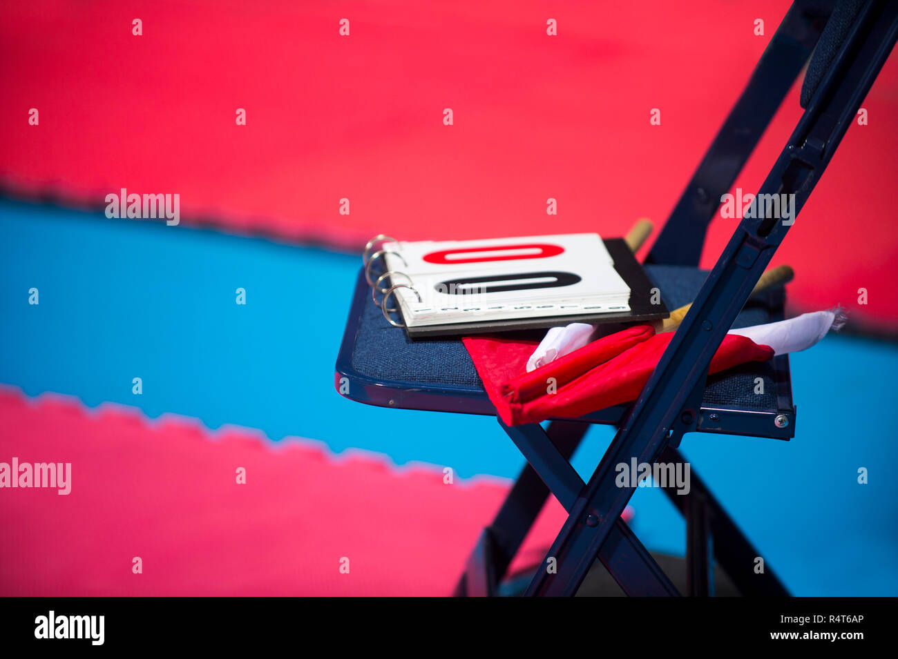 marks and flags during martial art competition Stock Photo Alamy