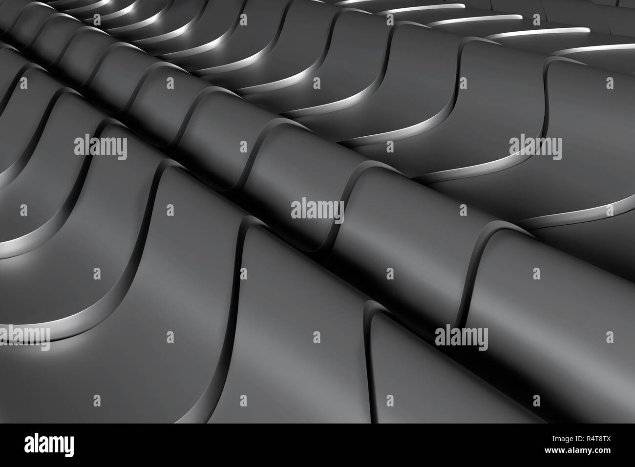 3d rendering of an abstract 3d composition with some black curves Stock ...