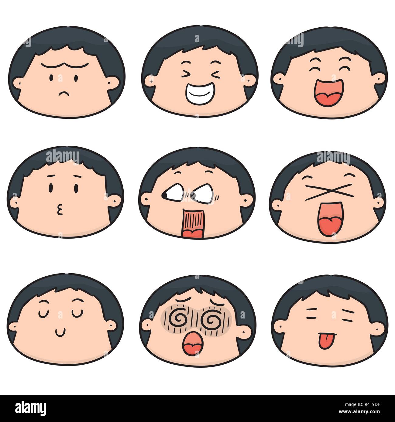vector set of cartoon face Stock Vector Image & Art - Alamy
