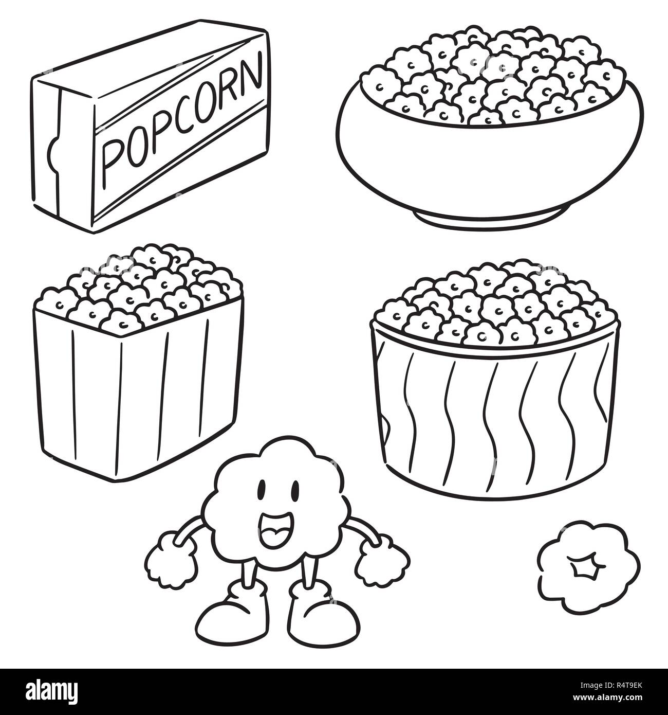 vector set of popcorn Stock Vector