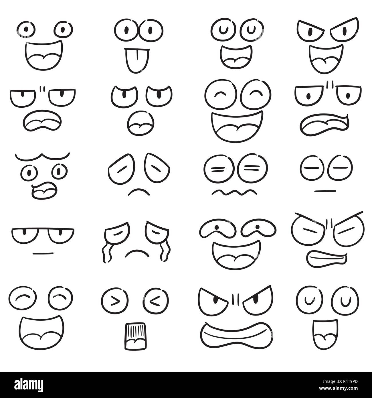 vector set of cartoon face Stock Vector Image & Art - Alamy