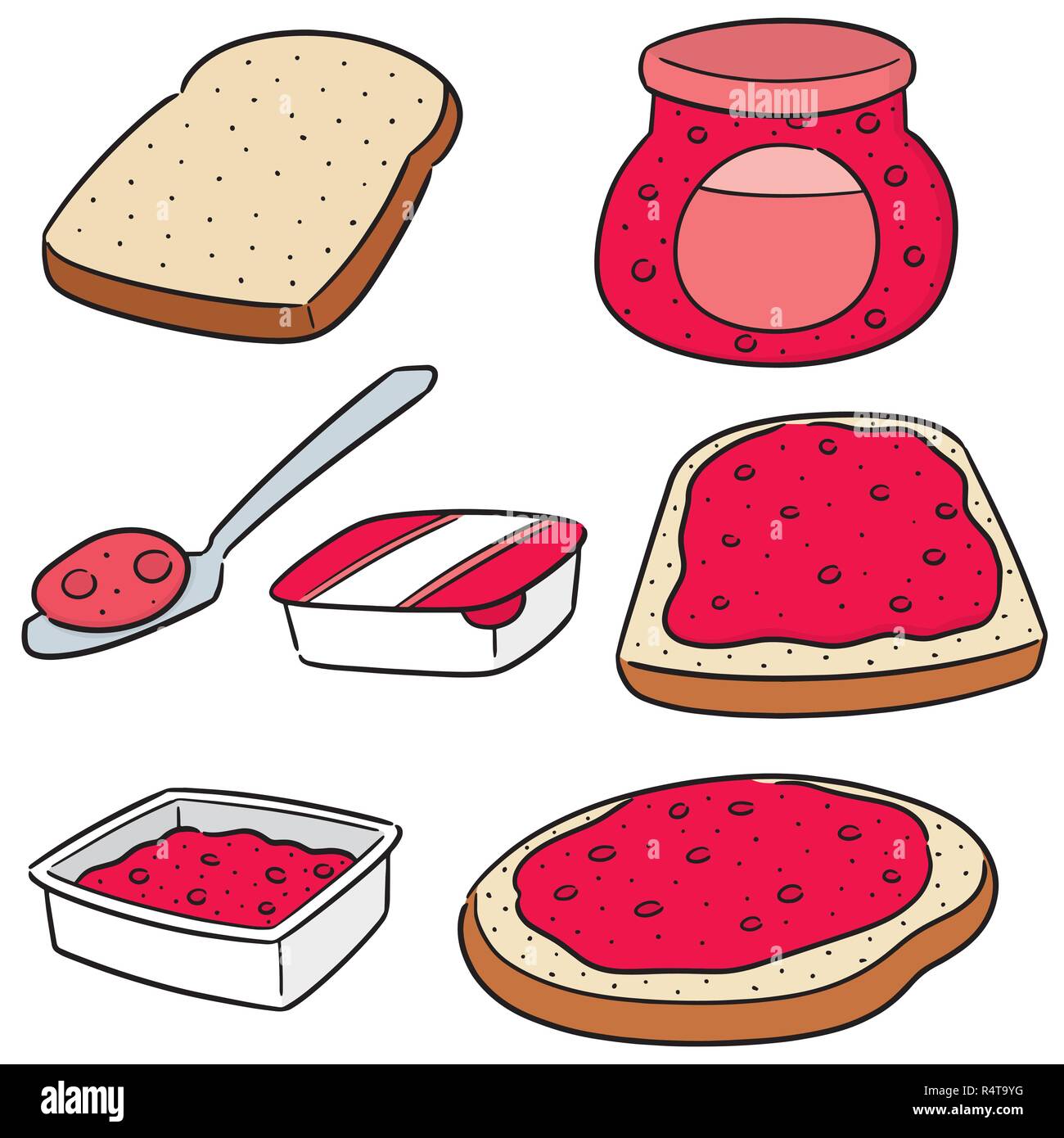 vector set of jam and bread Stock Vector Image & Art Alamy