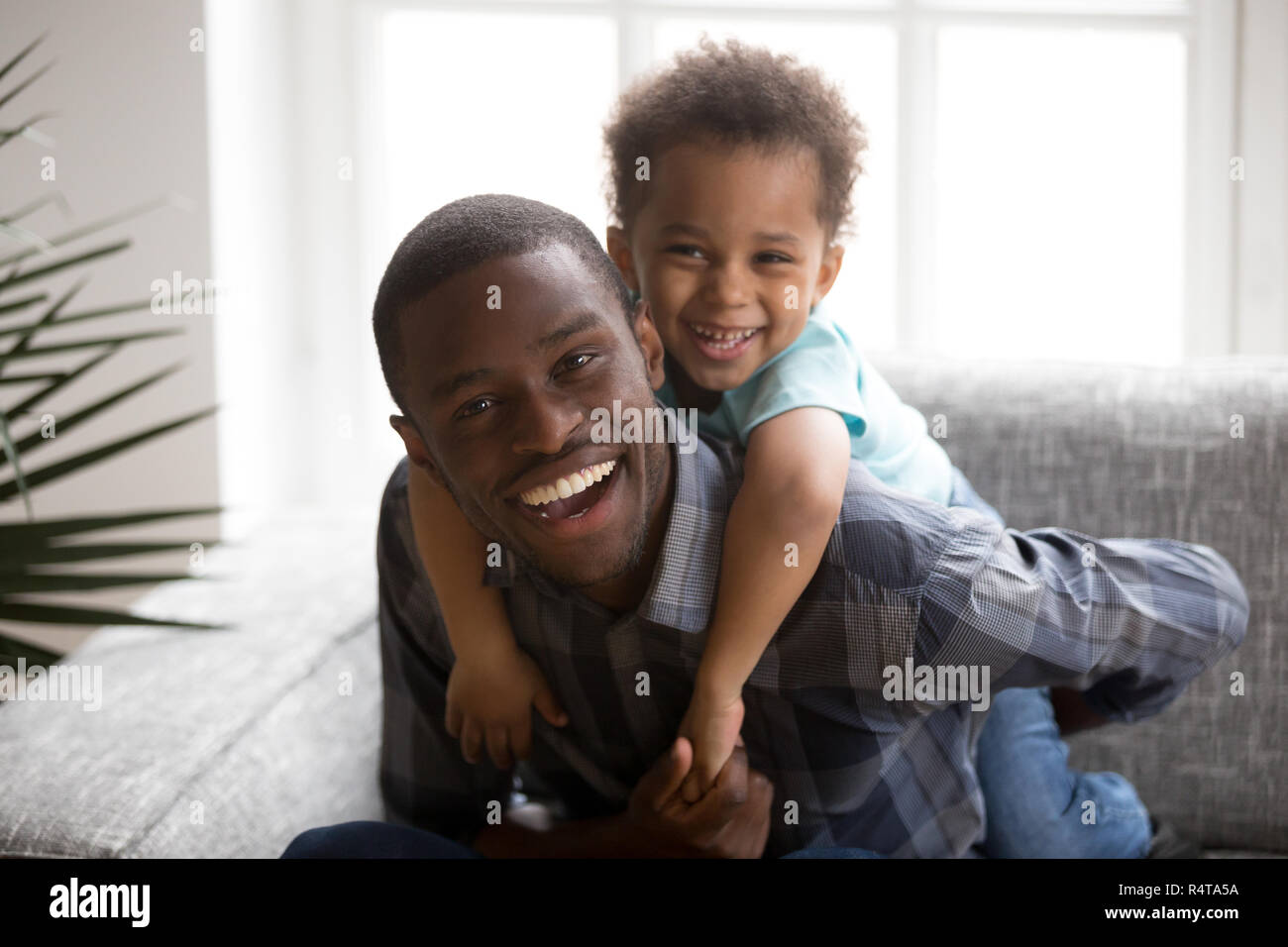 Head shot portrait happy African American family Stock Photo - Alamy