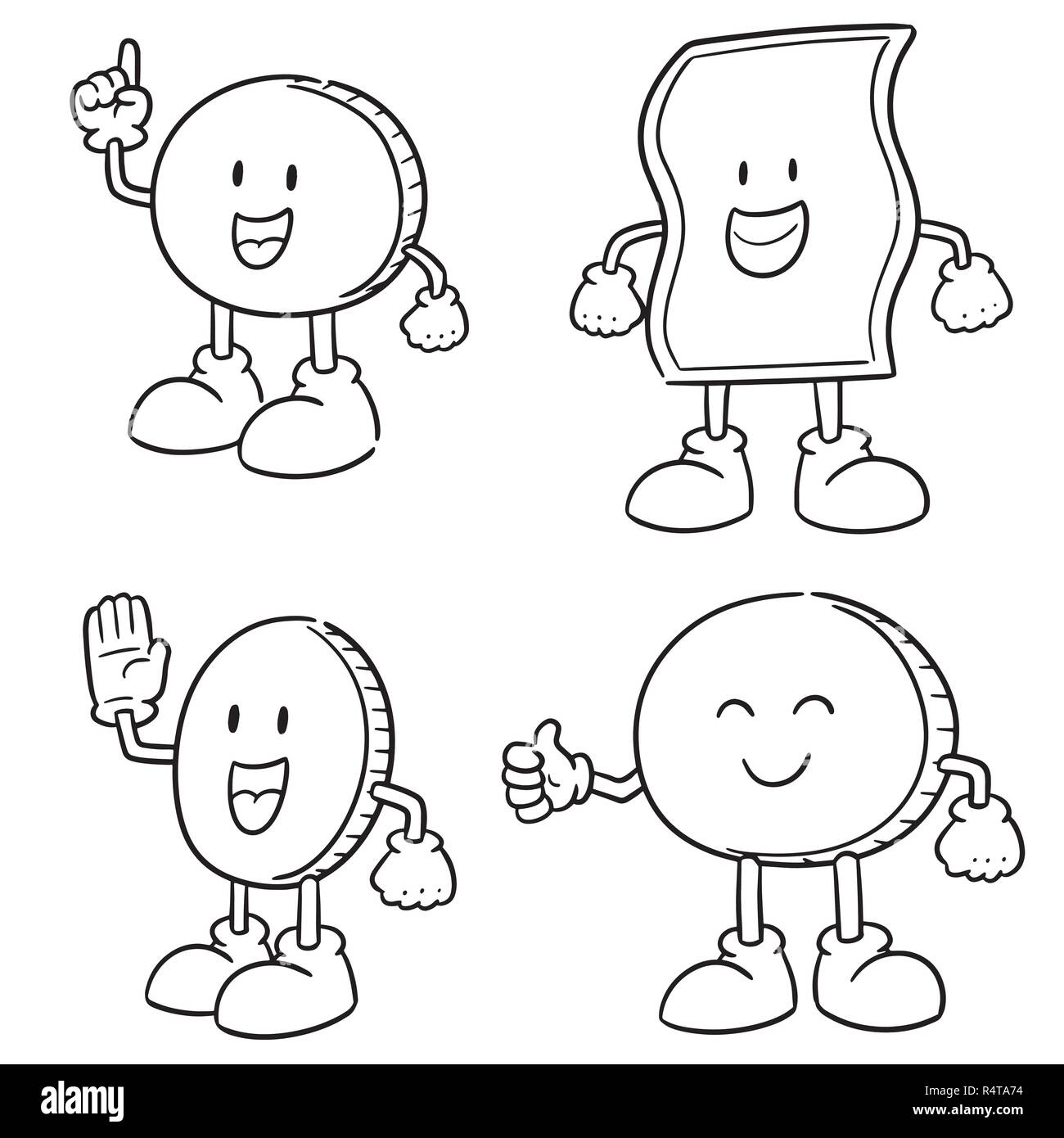 vector set of money cartoon Stock Vector Image & Art - Alamy