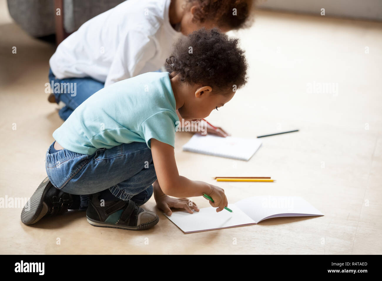 african american boy drawing