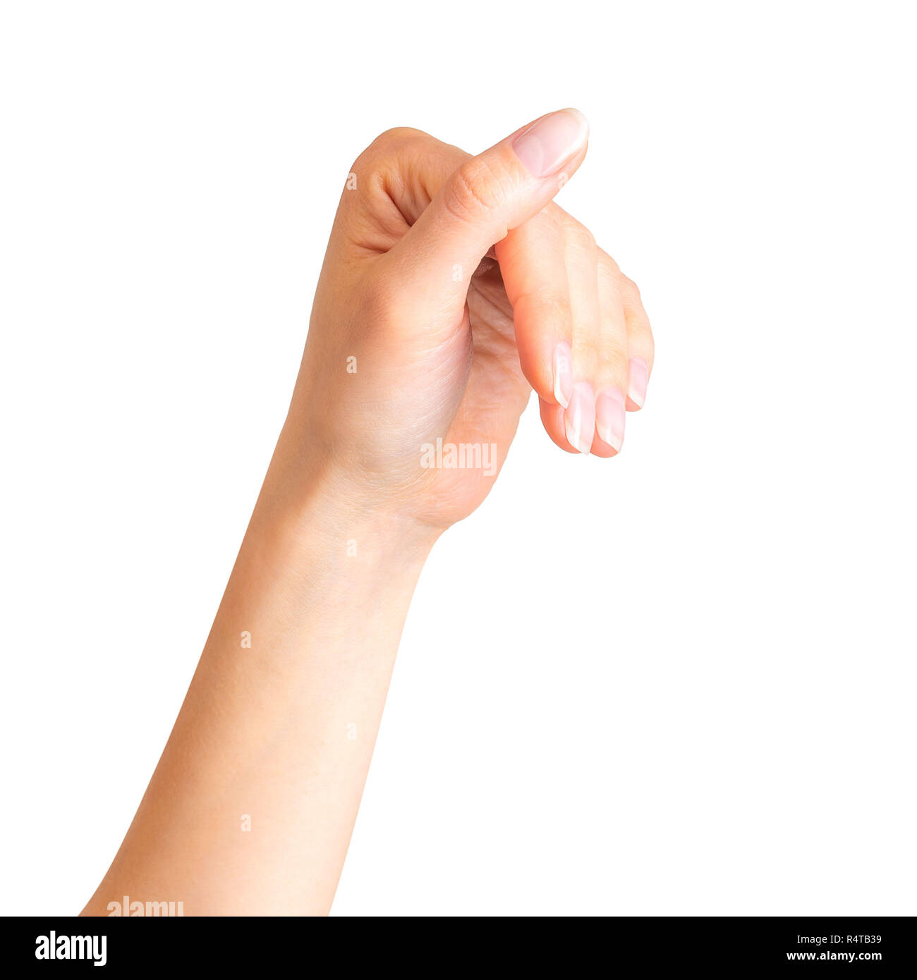 Woman hand clinging on some wall edge Stock Photo