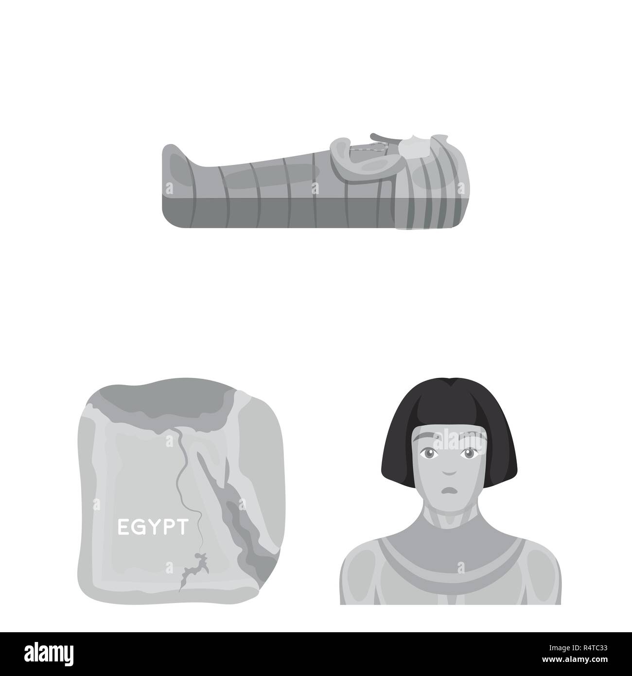 Ancient Egypt monochrome icons in set collection for design. The reign ...