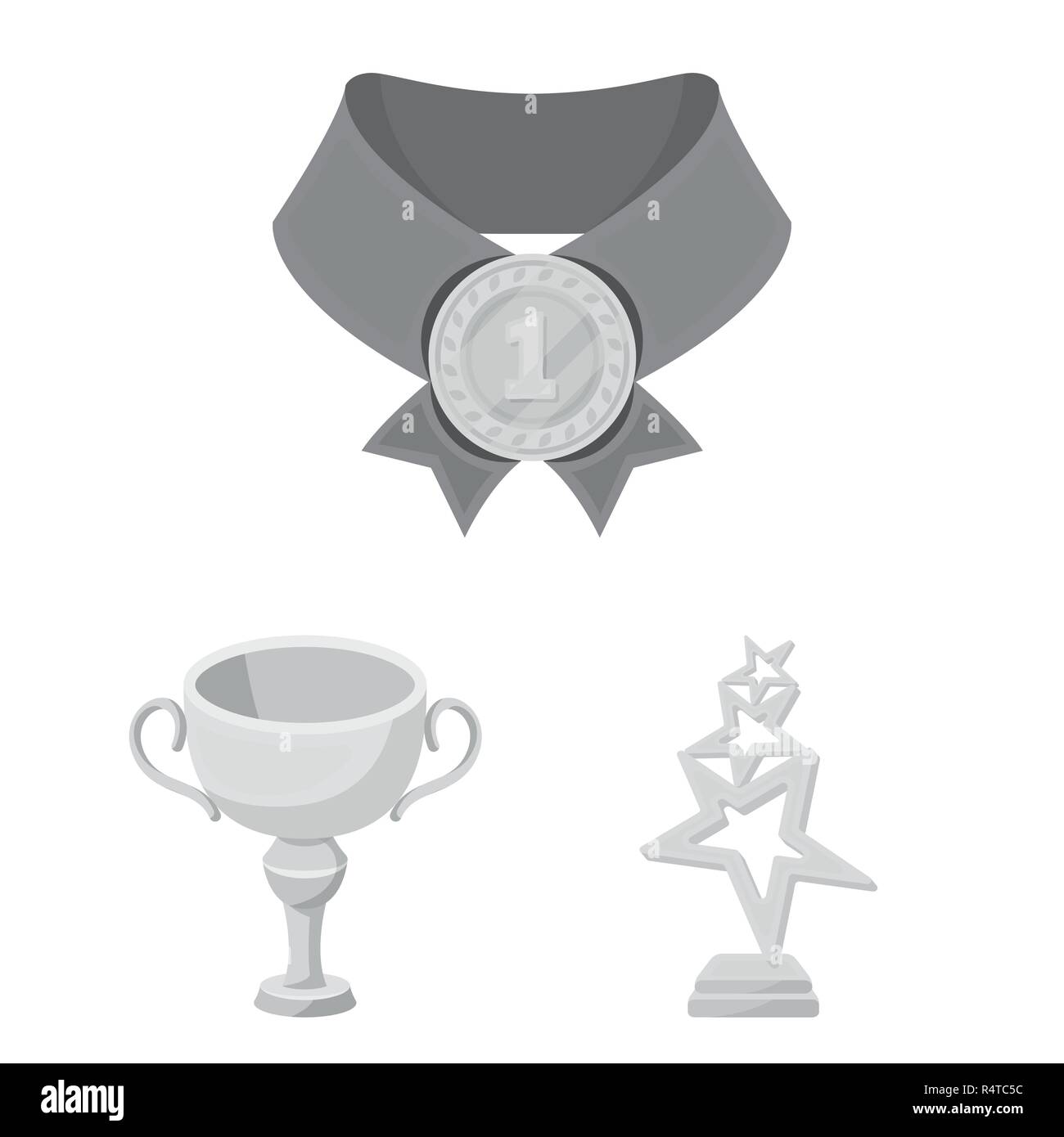 Awards and trophies monochrome icons in set collection for design ...