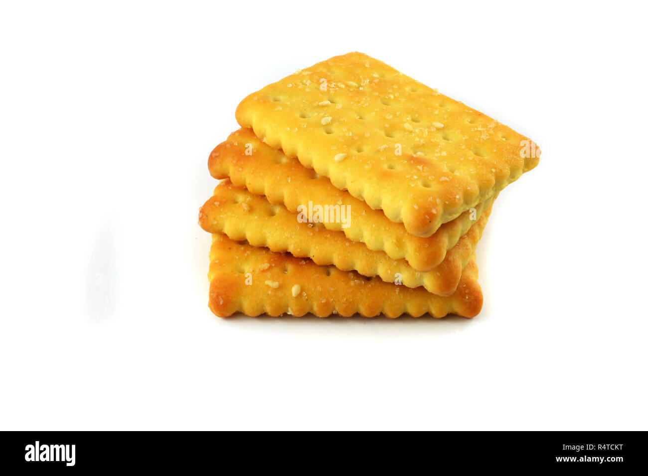 cream cracker isolated / biscuit cracker with sugar and white sesame