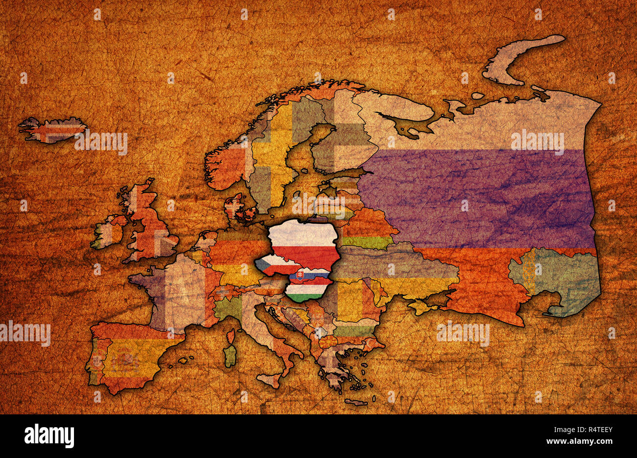 map of visegrad group Stock Photo - Alamy