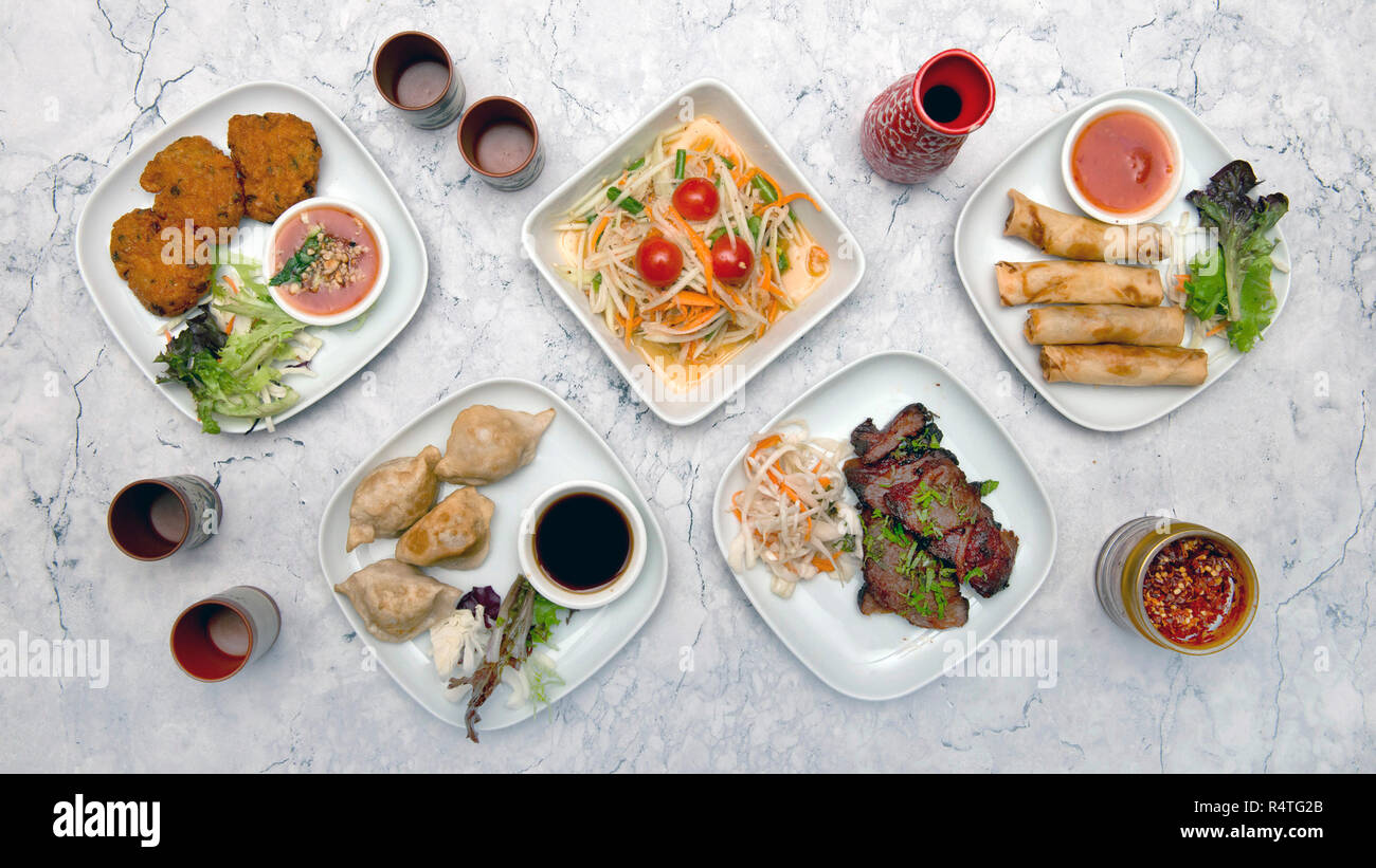 A selection of Oriental food Stock Photo Alamy