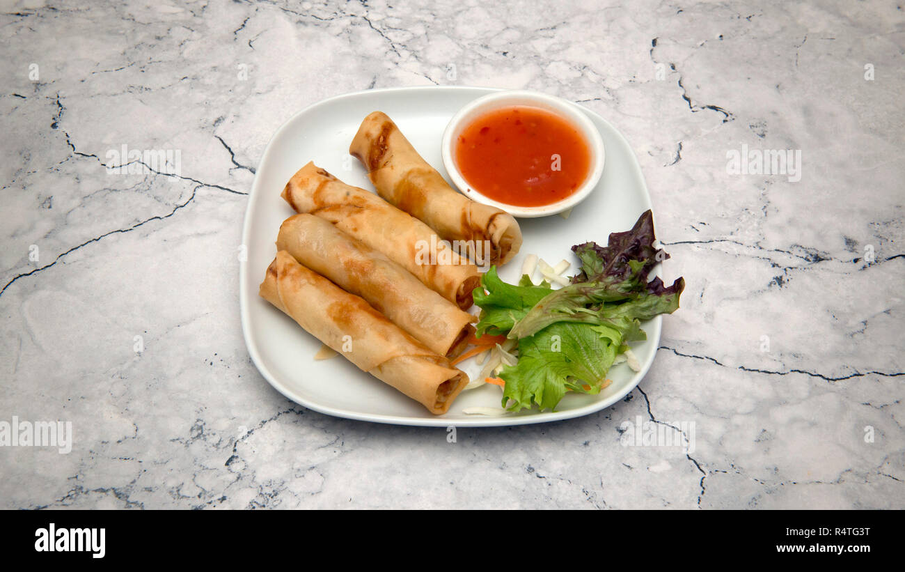 Oriental food, lumpia Stock Photo