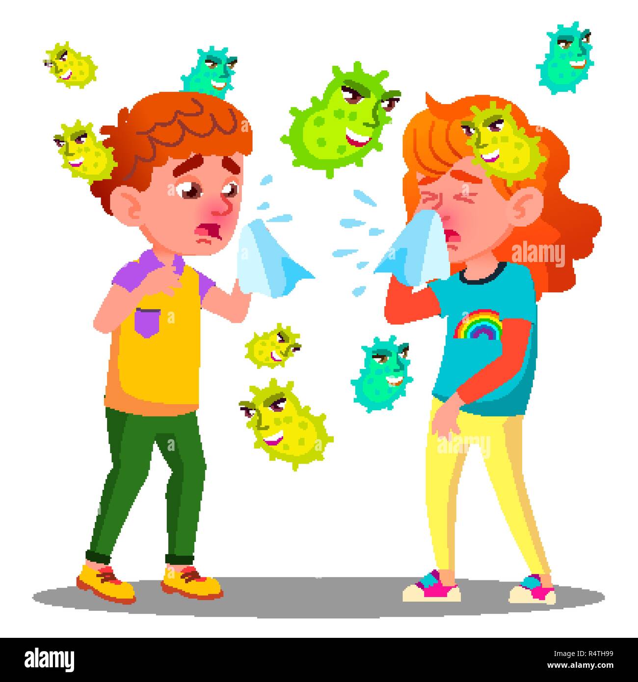Boy sneeze cartoon hi-res stock photography and images - Alamy