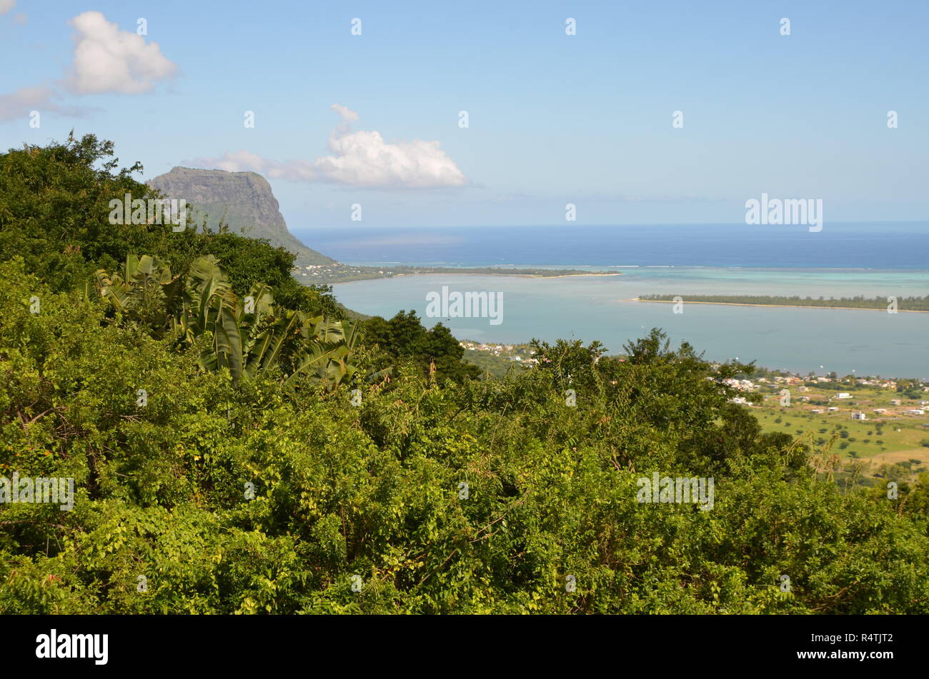 mauritius - view from piton carnot on ilot malais,southwest,riviere noire Stock Photo