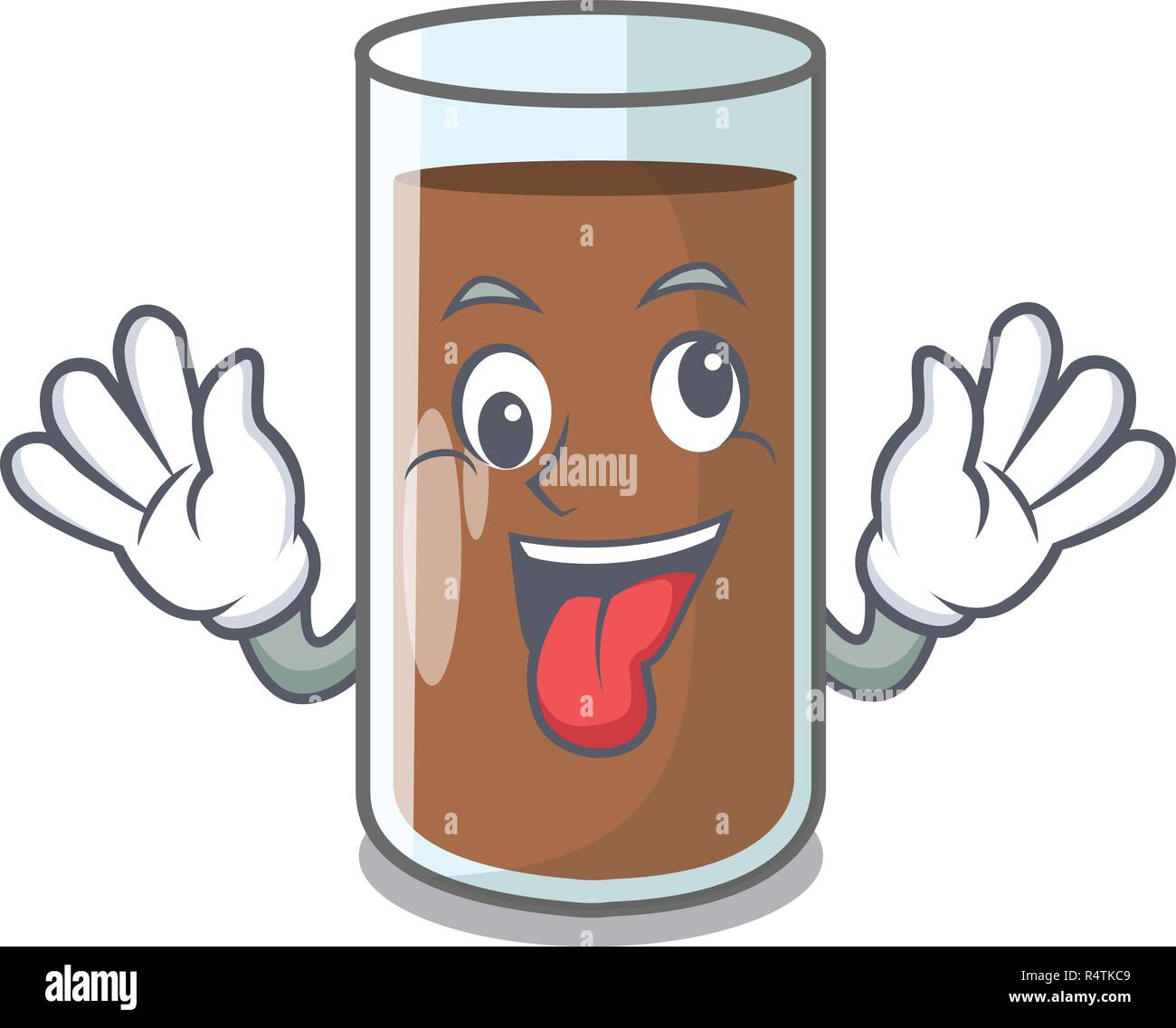 Crazy the delicious on chocolate milk cartoon Stock Vector