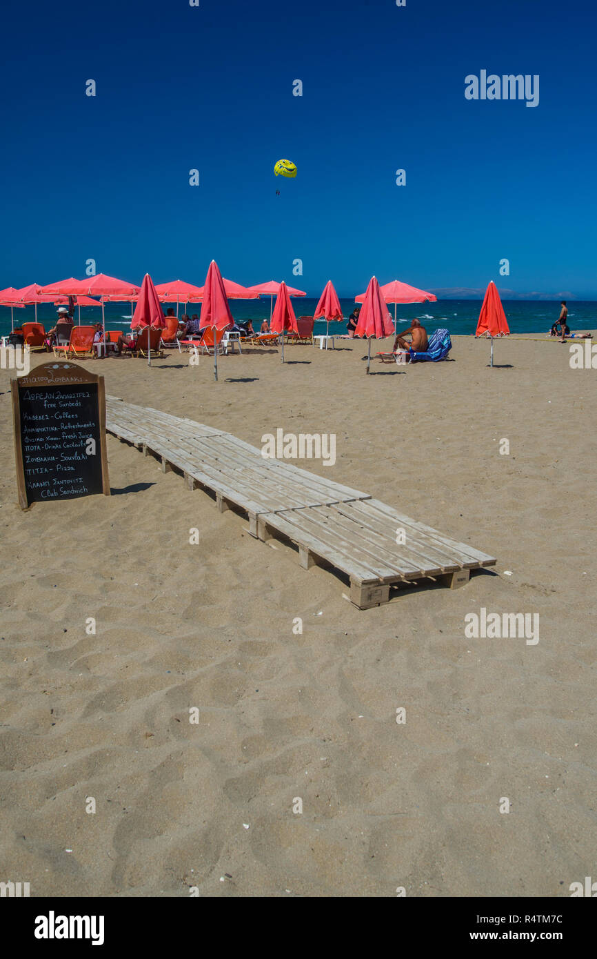 europe, greece, creta, heraklion, region, ammoudara, beach Stock Photo