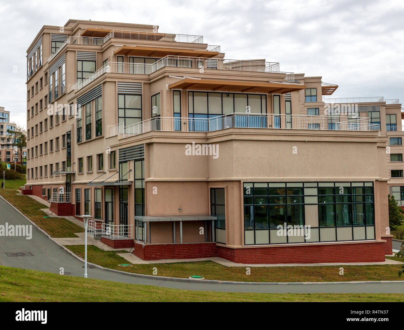 VLADIVOSTOK, RUSSIA - OCTOBER ,6 2018: Modern buildings on Russky Island on the territory of the famous FEFU University where the APEC countries summi Stock Photo