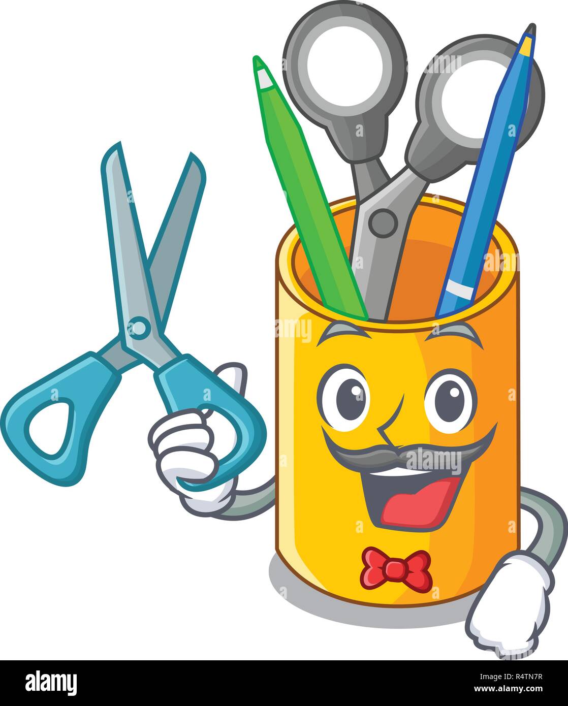 Barber organizer desktop top view with cartoon Stock Vector Image & Art