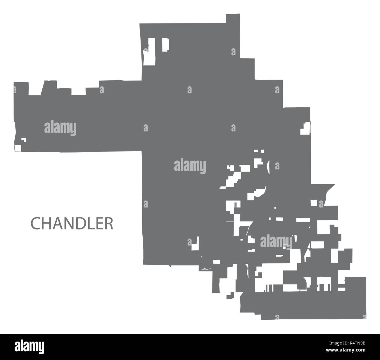 Chandler Arizona city map grey illustration silhouette Stock Vector