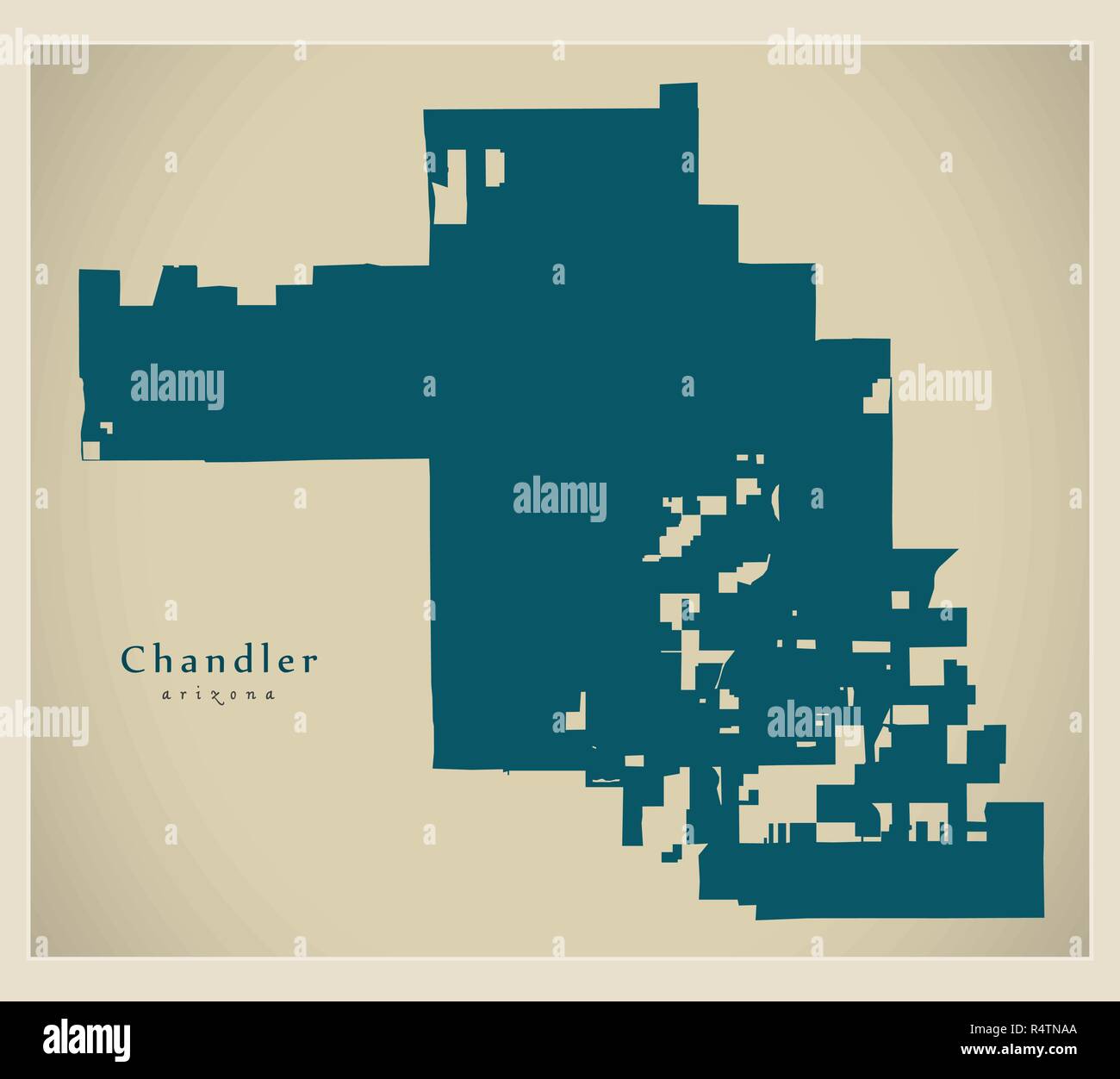 Modern City Map - Chandler Arizona city of the USA Stock Vector