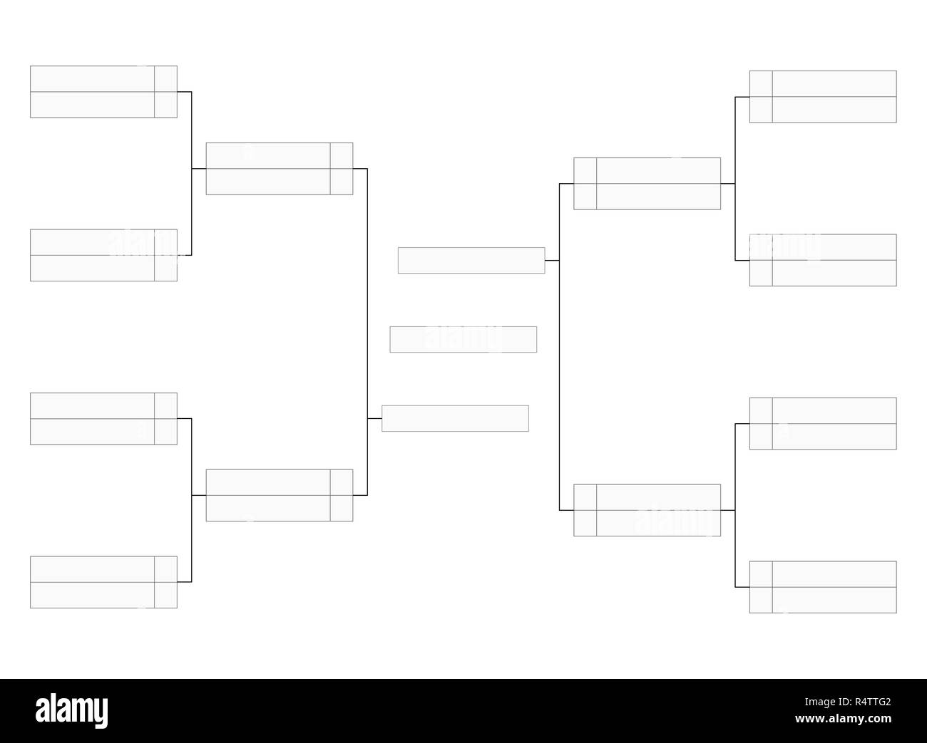 Empty tournament bracket template for word contest infographics Stock Vector