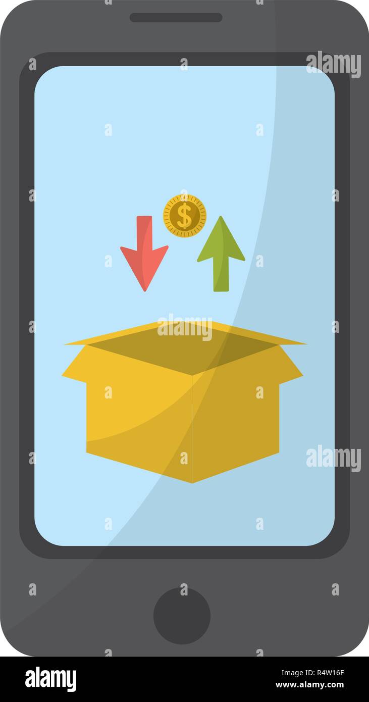 Smartphone downloading and uploading cloud computing vector illustration graphic design Stock Vector