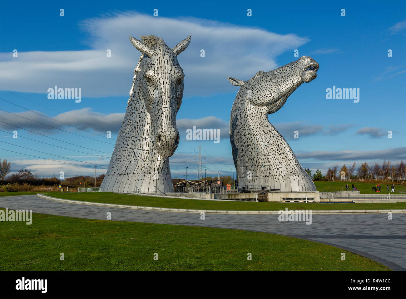 The Kelpies Horse Head Sculptures The Helix Falkirk Scotland Stock The Kelpies Horse Head Sculptures The Helix Falkirk Scotland Stock