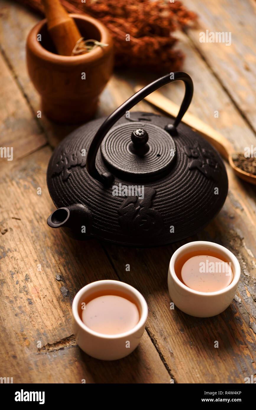 Green tea in japanese tea set with cup pot hires stock photography and images Alamy