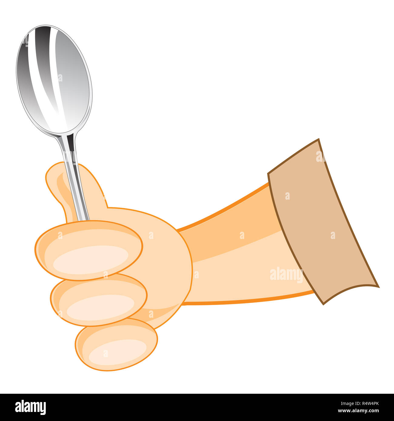 Hand of the person with spoon Stock Photo - Alamy