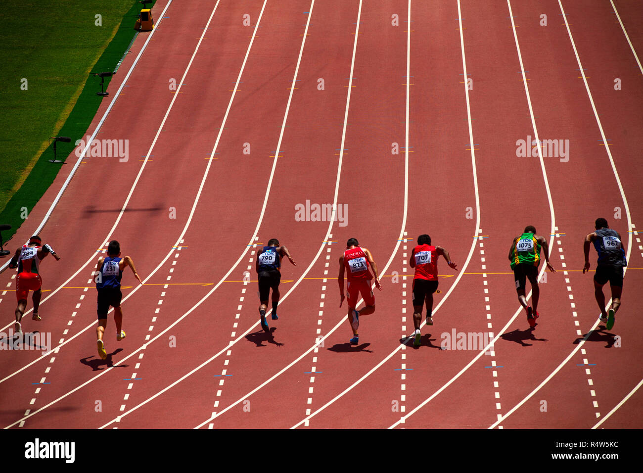 A track and field athletes in the competition Stock Photo Alamy