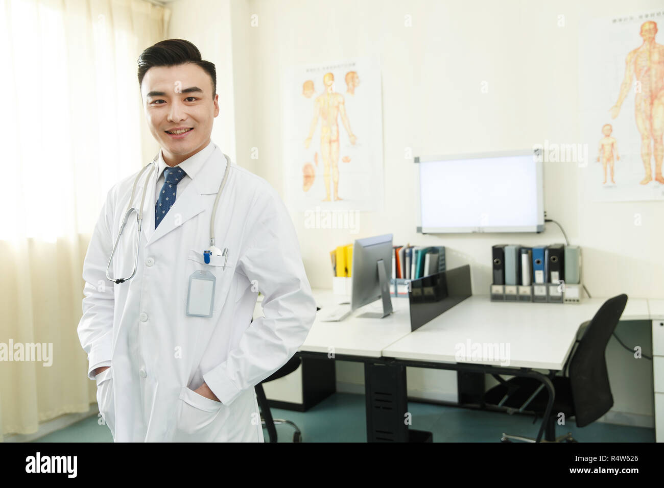 Doctors office desk medical supplies hires stock photography and