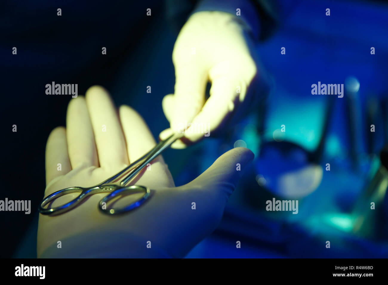 The doctor in the operating room for surgery Stock Photo