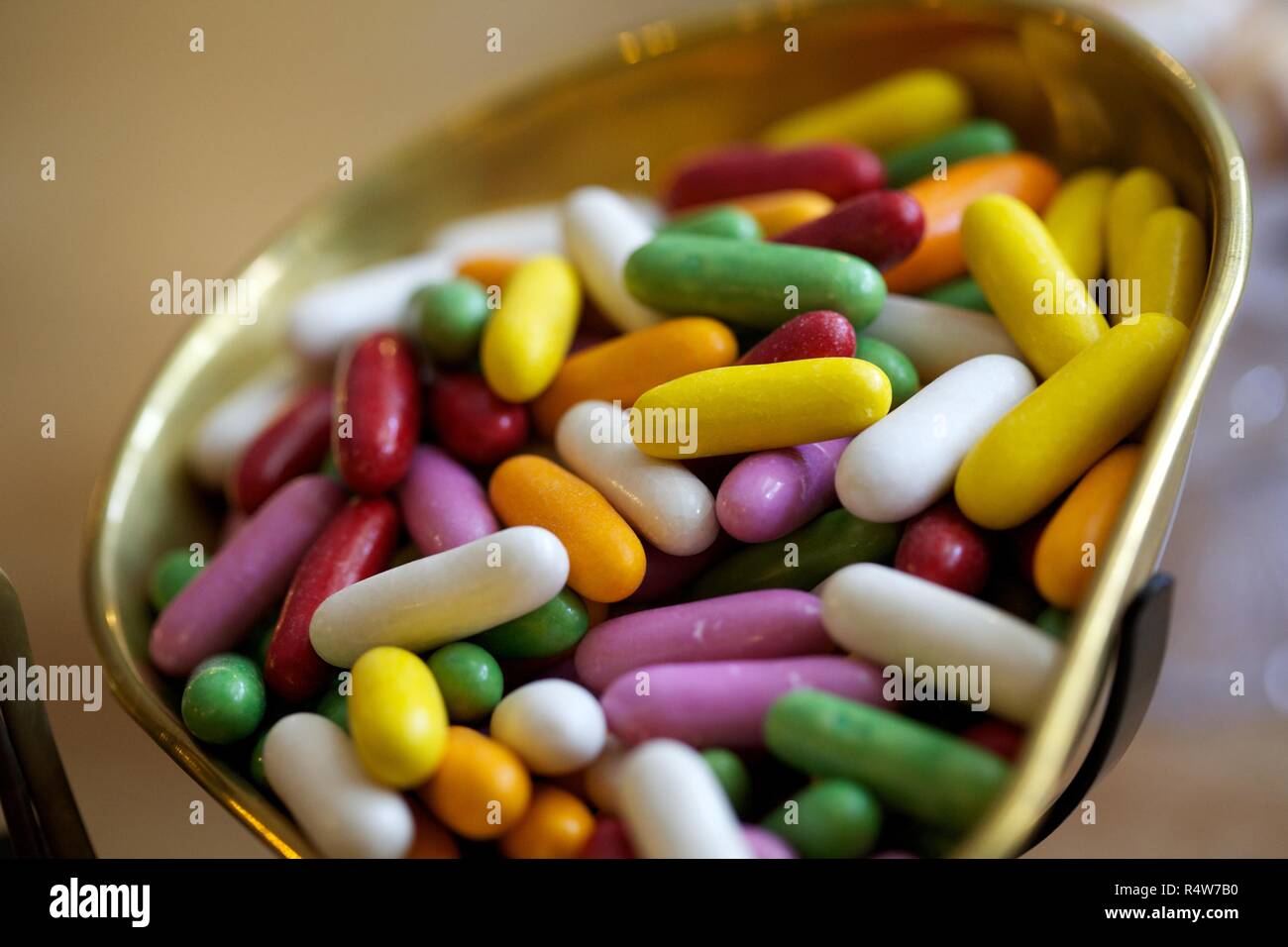 Tray of multi coloured jelly beans sweets Stock Photo Alamy