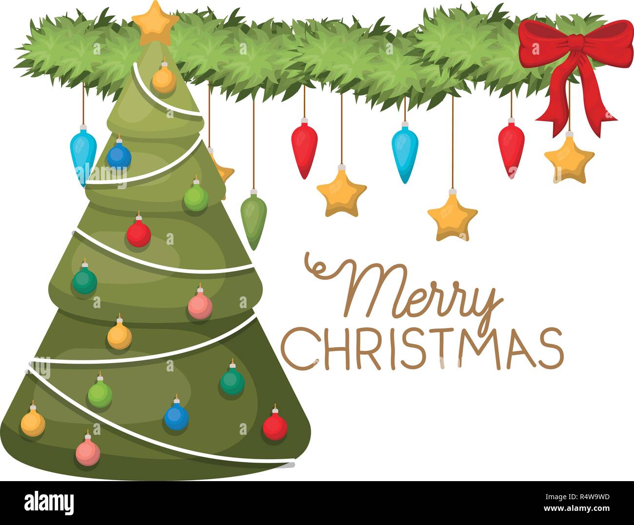 Christmas tree with gifts isolated icon Stock Vector Image & Art - Alamy