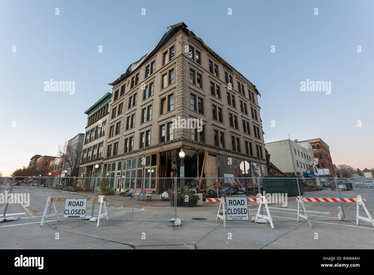 Tama Building complex in Burlington, Iowa destroyed by fire during