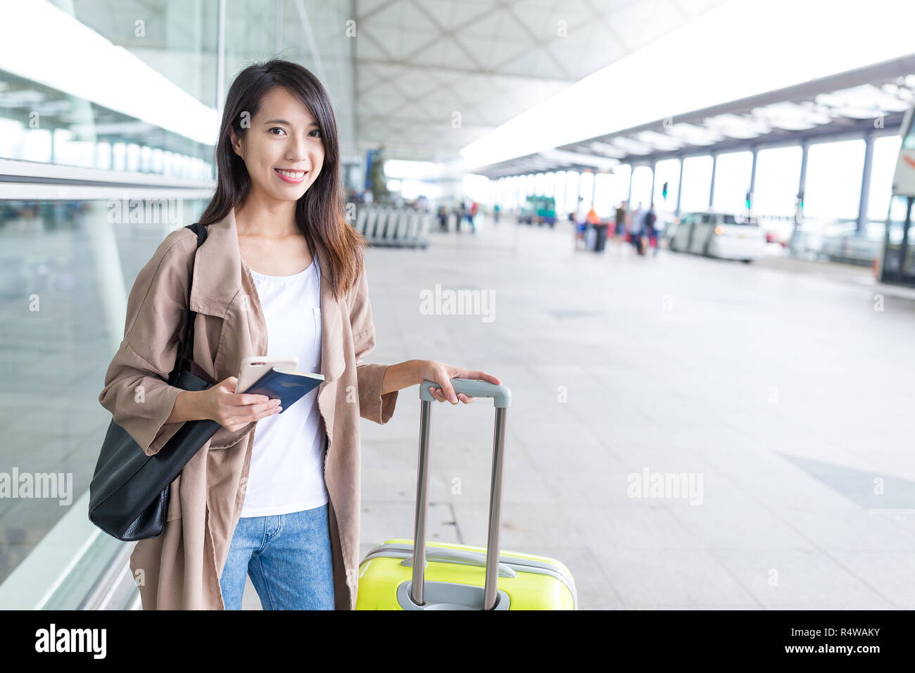 Young asian woman go Hong Kong international airport Stock Photo - Alamy