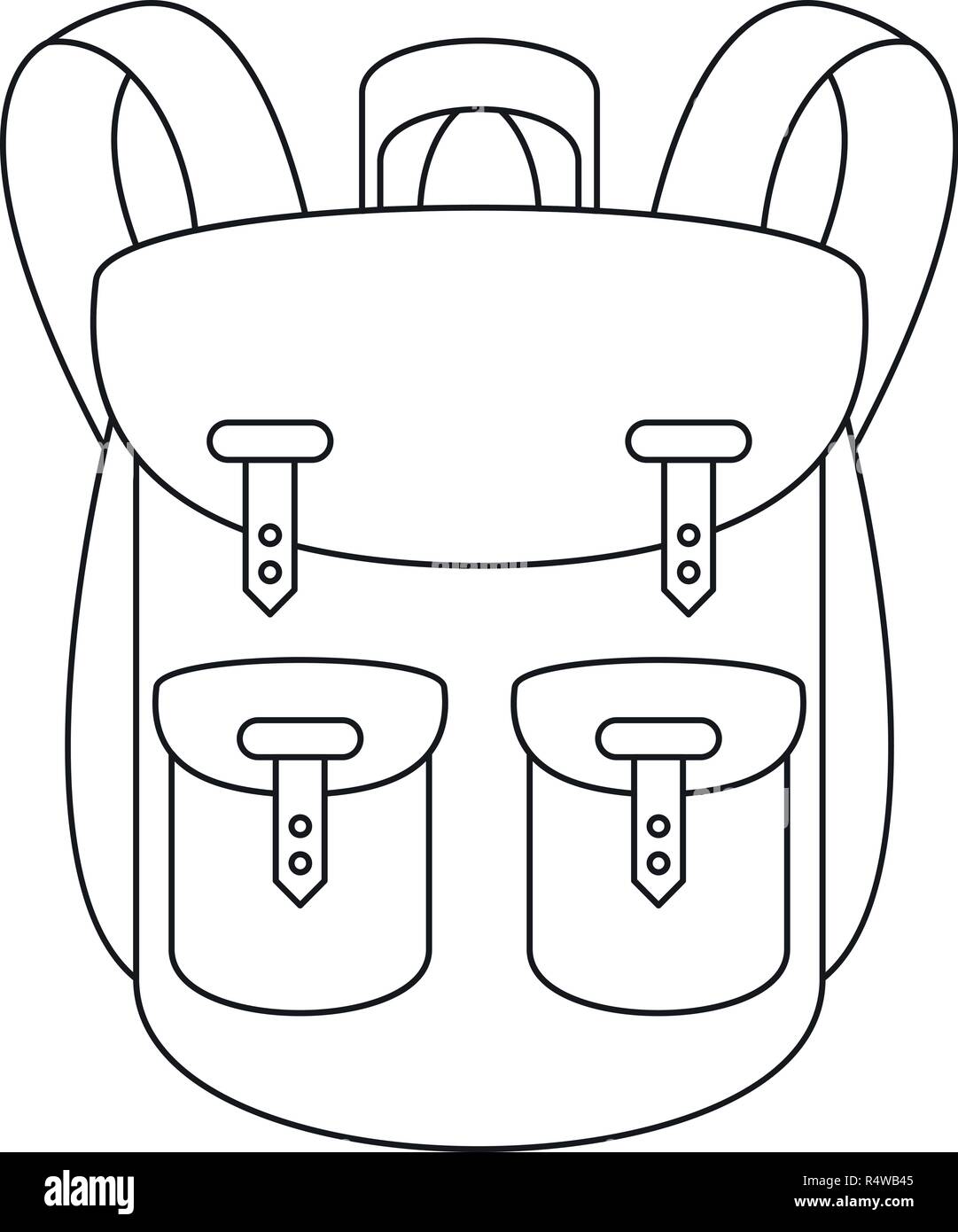 Climbing backpack icon. Outline climbing backpack vector icon for web ...