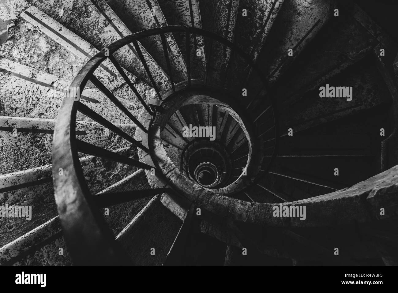 Spiral Staircase, Villa Medici, Rome, Italy Stock Photo