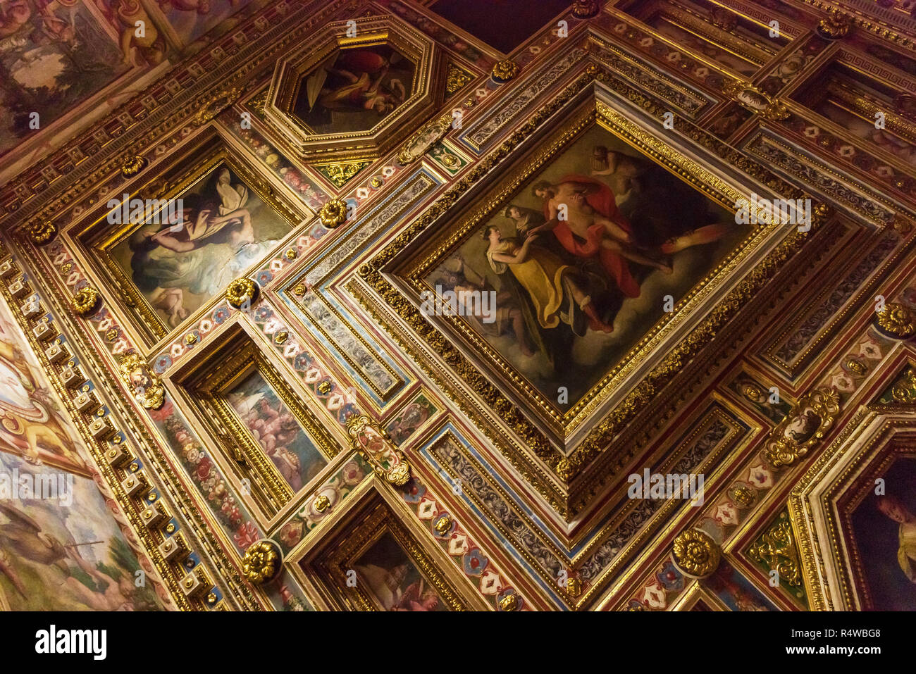 Villa Medici ceiling paintings, Rome, Italy Stock Photo