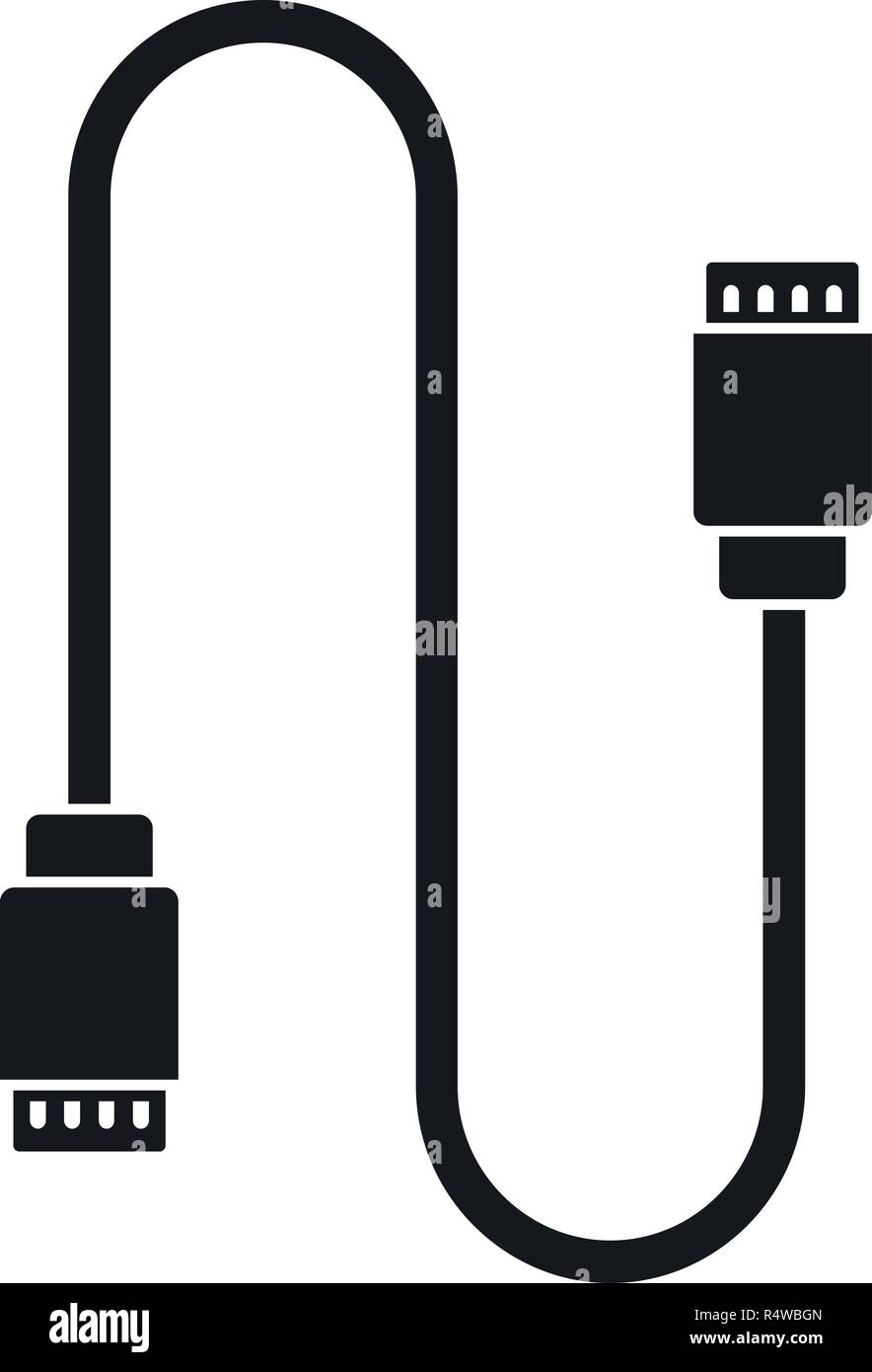 Charging vape cable icon. Simple illustration of charging vape cable vector icon for web design isolated on white background Stock Vector